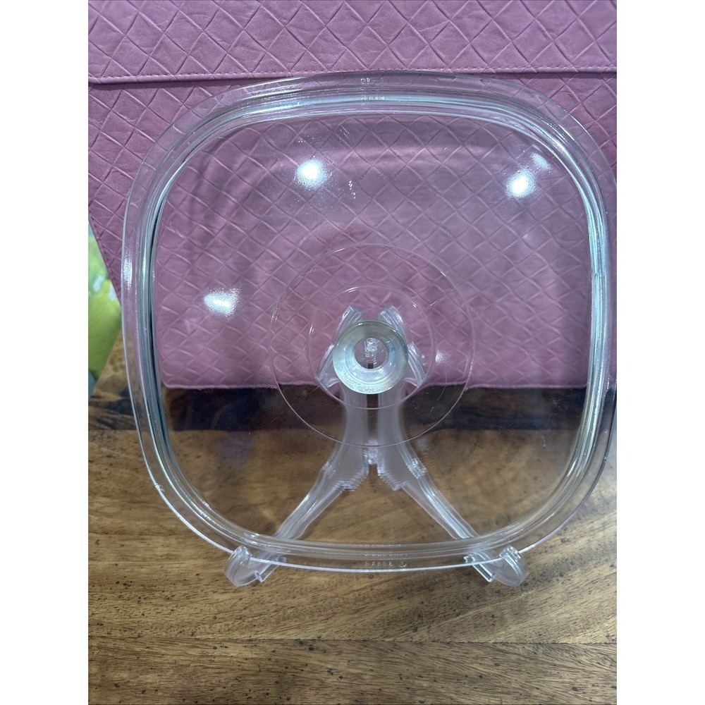 Pyrex A-19 Clear Glass Lid Replacement Square Casserole 10.25" Top Fits 9" Photo